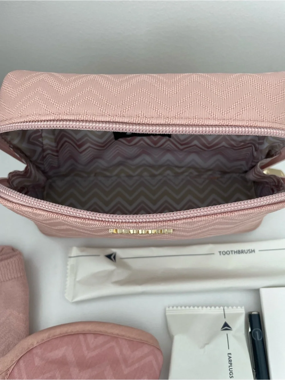 MISSONI x Delta toiletry/travel case. Pink Chevron detail. NWT!